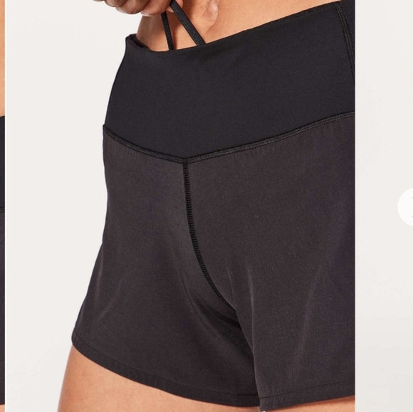 Lululemon Run Times Short II. Black, Two Tones. 4" Inseam. Built In Liner. 10. - Picture 12 of 13